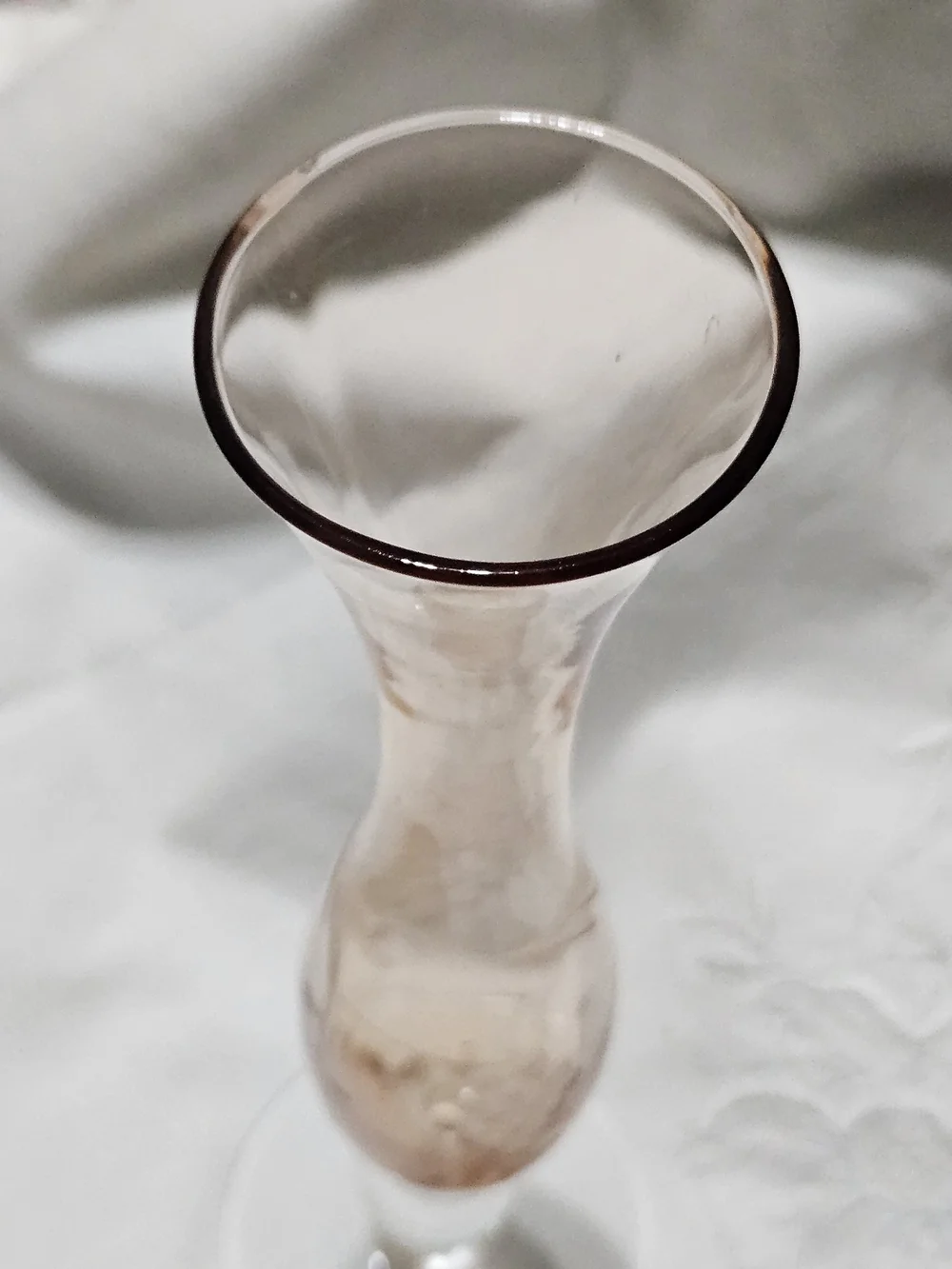 Vintage Pink Depression Footed Vase with Grapes Etched